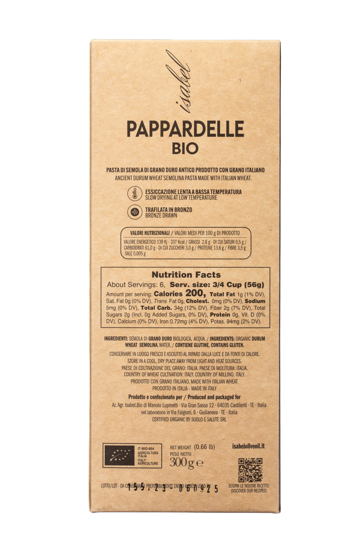 Pappardelle Bio - paper packaging